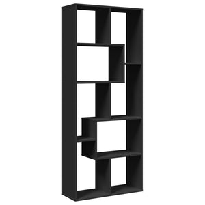 vidaXL Room Divider Bookcase Black 67x25x161.5 cm Engineered Wood