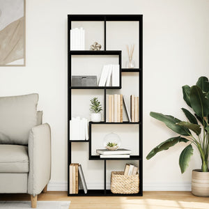 vidaXL Room Divider Bookcase Black 67x25x161.5 cm Engineered Wood