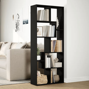 vidaXL Room Divider Bookcase Black 67x25x161.5 cm Engineered Wood