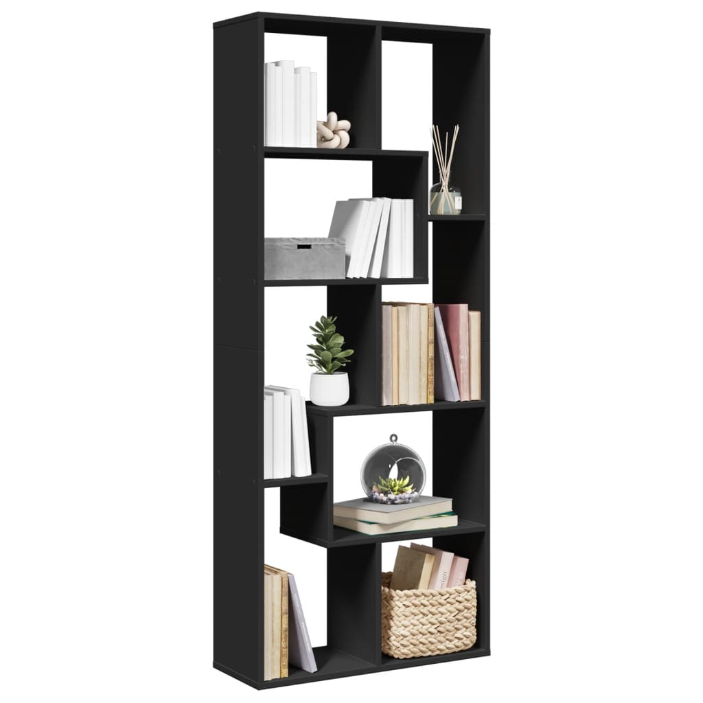 vidaXL Room Divider Bookcase Black 67x25x161.5 cm Engineered Wood