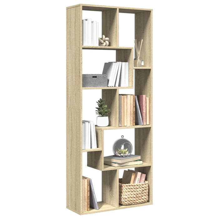 vidaXL Room Divider Bookcase Sonoma Oak 67x25x161.5 cm Engineered Wood