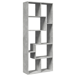 vidaXL Room Divider Bookcase Concrete Grey 67x25x161.5 cm Engineered Wood