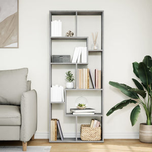 vidaXL Room Divider Bookcase Concrete Grey 67x25x161.5 cm Engineered Wood