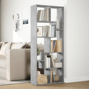 vidaXL Room Divider Bookcase Concrete Grey 67x25x161.5 cm Engineered Wood