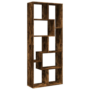 vidaXL Room Divider Bookcase Smoked Oak 67x25x161.5 cm Engineered Wood