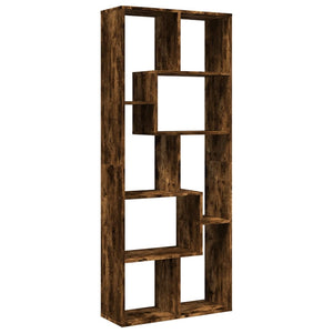 vidaXL Room Divider Bookcase Smoked Oak 67x25x161.5 cm Engineered Wood