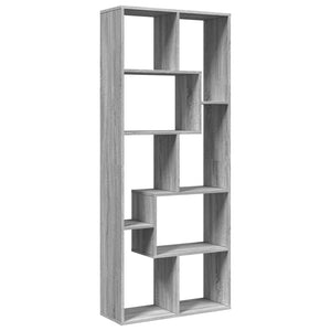 vidaXL Room Divider Bookcase Grey Sonoma 67x25x161.5 cm Engineered Wood