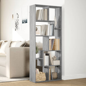 vidaXL Room Divider Bookcase Grey Sonoma 67x25x161.5 cm Engineered Wood