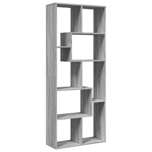 vidaXL Room Divider Bookcase Grey Sonoma 67x25x161.5 cm Engineered Wood