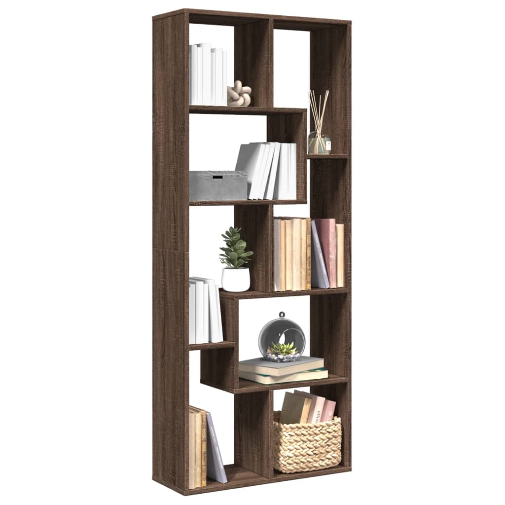 vidaXL Room Divider Bookcase Brown Oak 67x25x161.5 cm Engineered Wood