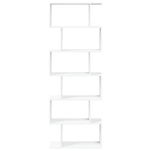 vidaXL Room Divider Bookcase 6-Tier White 70x24x193 cm Engineered Wood