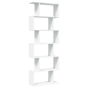 vidaXL Room Divider Bookcase 6-Tier White 70x24x193 cm Engineered Wood