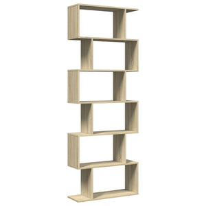 vidaXL Room Divider Bookcase 6-Tier Sonoma Oak 70x24x193 cm Engineered Wood