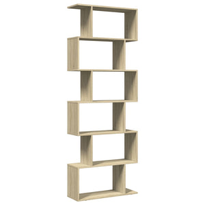 vidaXL Room Divider Bookcase 6-Tier Sonoma Oak 70x24x193 cm Engineered Wood