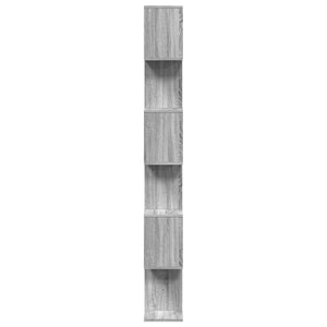 vidaXL Room Divider Bookcase 6-Tier Grey Sonoma 70x24x193 cm Engineered Wood