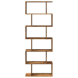 vidaXL Room Divider Bookcase 6-Tier Old Wood 70x24x193 cm Engineered Wood