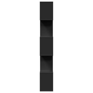 vidaXL Room Divider Bookcase 5-Tier Black 70x24x161 cm Engineered Wood