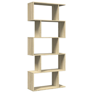 vidaXL Room Divider Bookcase 5-Tier Sonoma Oak 70x24x161 cm Engineered Wood