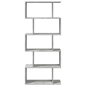 vidaXL Room Divider Bookcase 5-Tier Concrete Grey 70x24x161 cm Engineered Wood