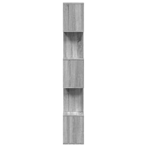 vidaXL Room Divider Bookcase 5-Tier Grey Sonoma 70x24x161 cm Engineered Wood