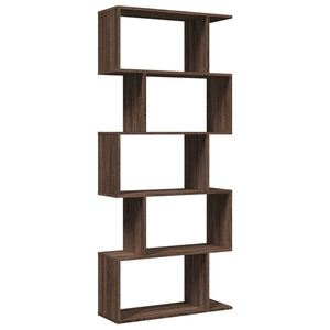 vidaXL Room Divider Bookcase 5-Tier Brown Oak 70x24x161 cm Engineered Wood