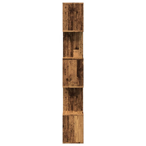 vidaXL Room Divider Bookcase 5-Tier Old Wood 70x24x161 cm Engineered Wood