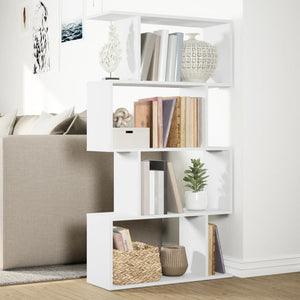 vidaXL Room Divider Bookcase 4-Tier White 70x24x129 cm Engineered Wood