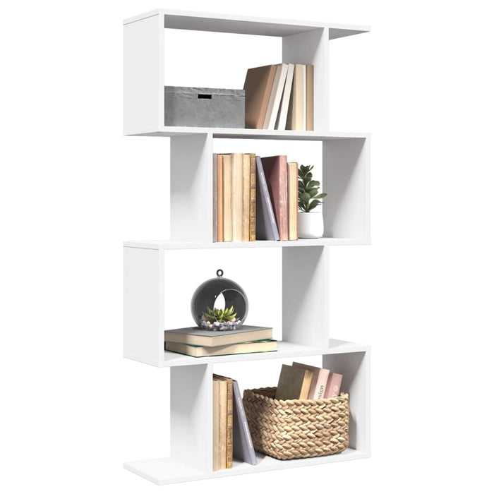 vidaXL Room Divider Bookcase 4-Tier White 70x24x129 cm Engineered Wood