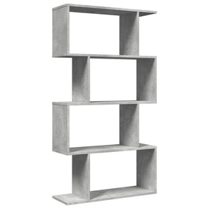 vidaXL Room Divider Bookcase 4-Tier Concrete Grey 70x24x129 cm Engineered Wood