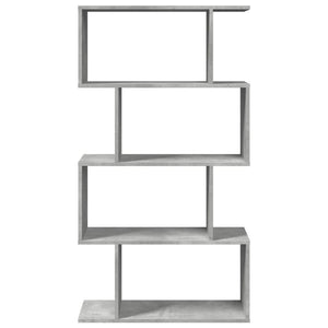 vidaXL Room Divider Bookcase 4-Tier Concrete Grey 70x24x129 cm Engineered Wood