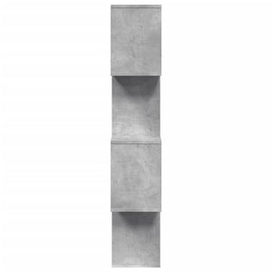 vidaXL Room Divider Bookcase 4-Tier Concrete Grey 70x24x129 cm Engineered Wood