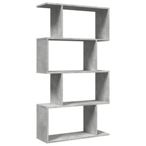 vidaXL Room Divider Bookcase 4-Tier Concrete Grey 70x24x129 cm Engineered Wood