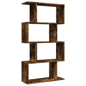 vidaXL Room Divider Bookcase 4-Tier Smoked Oak 70x24x129 cm Engineered Wood