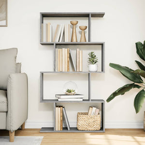 vidaXL Room Divider Bookcase 4-Tier Grey Sonoma 70x24x129 cm Engineered Wood