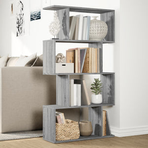 vidaXL Room Divider Bookcase 4-Tier Grey Sonoma 70x24x129 cm Engineered Wood