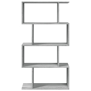 vidaXL Room Divider Bookcase 4-Tier Grey Sonoma 70x24x129 cm Engineered Wood