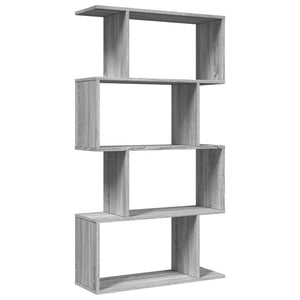 vidaXL Room Divider Bookcase 4-Tier Grey Sonoma 70x24x129 cm Engineered Wood