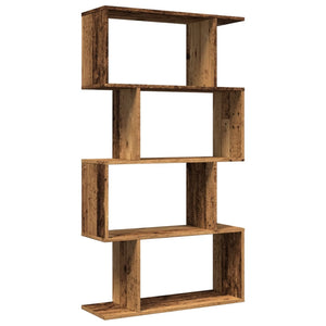 vidaXL Room Divider Bookcase 4-Tier Old Wood 70x24x129 cm Engineered Wood