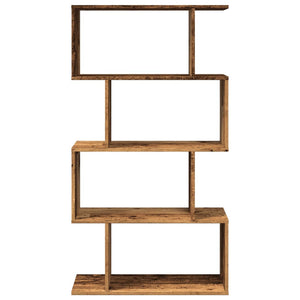 vidaXL Room Divider Bookcase 4-Tier Old Wood 70x24x129 cm Engineered Wood