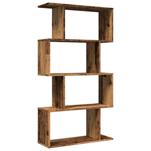 vidaXL Room Divider Bookcase 4-Tier Old Wood 70x24x129 cm Engineered Wood