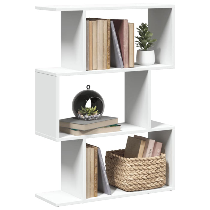 vidaXL Room Divider Bookcase 3-Tier White 70x24x97 cm Engineered Wood