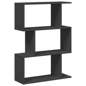 vidaXL Room Divider Bookcase 3-Tier Black 70x24x97 cm Engineered Wood