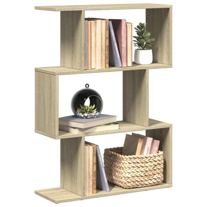 vidaXL Room Divider Bookcase 3-Tier Sonoma Oak 70x24x97 cm Engineered Wood