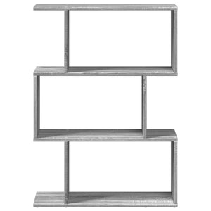 vidaXL Room Divider Bookcase 3-Tier Grey Sonoma 70x24x97 cm Engineered Wood