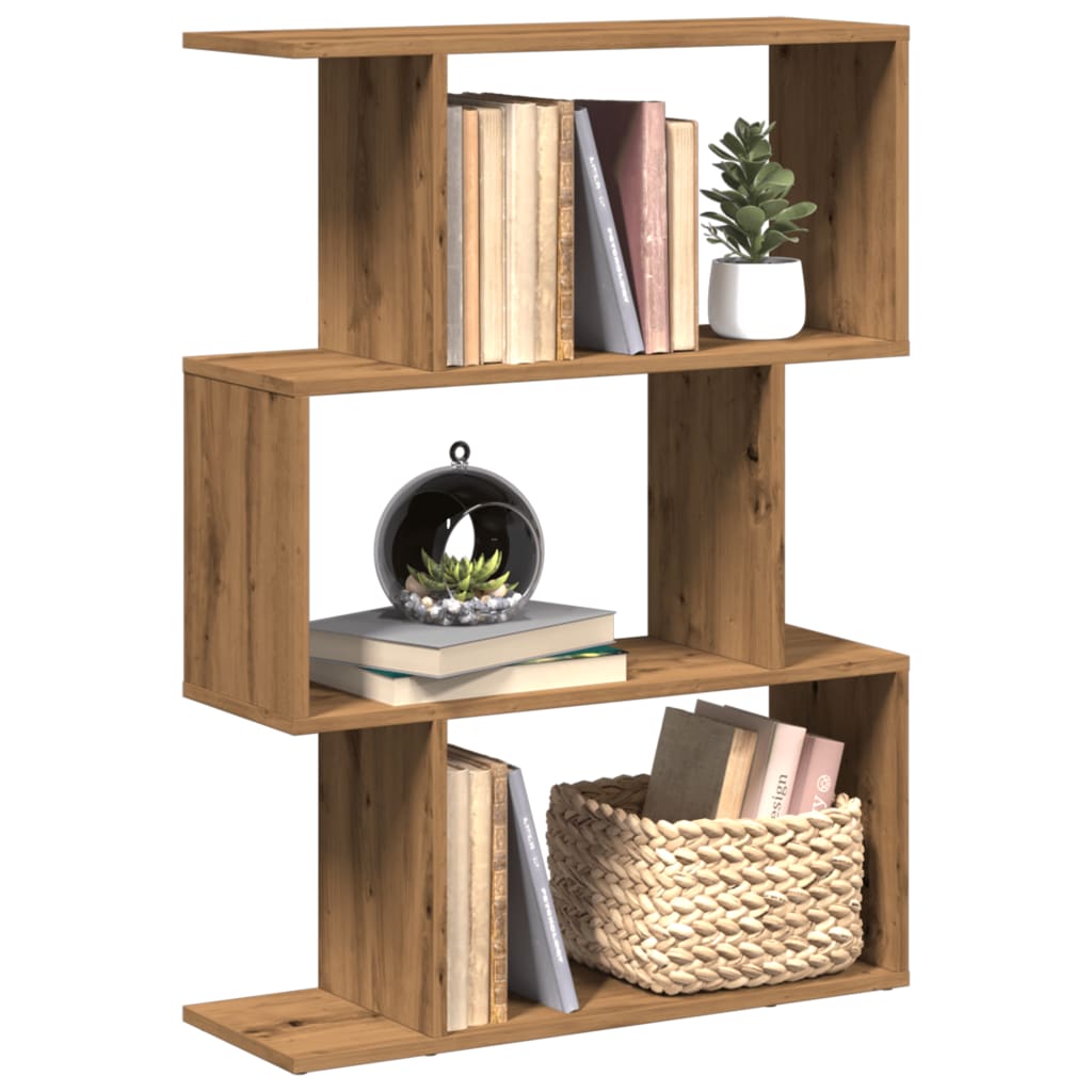 vidaXL Room Divider Bookcase 3-Tier Artisan Oak 70x24x97 cm Engineered Wood