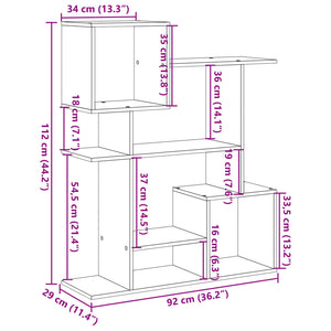 vidaXL Room Divider Bookcase White 92x29x112 cm Engineered Wood