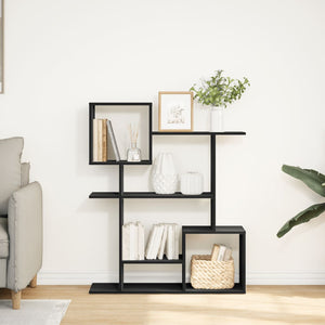 vidaXL Room Divider Bookcase Black 92x29x112 cm Engineered Wood