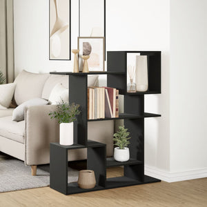 vidaXL Room Divider Bookcase Black 92x29x112 cm Engineered Wood