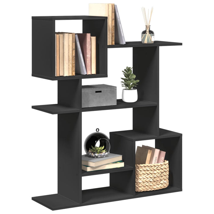 vidaXL Room Divider Bookcase Black 92x29x112 cm Engineered Wood