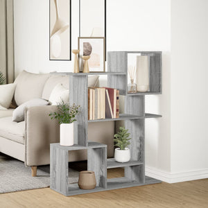 vidaXL Room Divider Bookcase Grey Sonoma 92x29x112 cm Engineered Wood